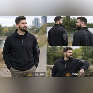 Cabela’s Black Quarter-Zip Fleece Pullover – Men’s Large